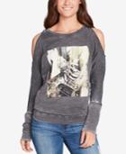 William Rast Whitney Cold-shoulder Graphic Sweatshirt