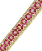 Effy Ruby (10-1/2 Ct. T.w.) And Diamond (3-5/8 Ct. T.w.) Tennis Bracelet In 14k Gold