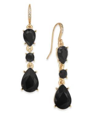 Charter Club Gold-tone Jet Stone Drop Earrings, Created For Macy's