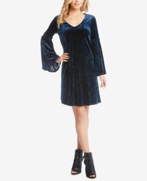 Karen Kane Velvet Bell-sleeve Dress
