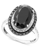 Sterling Silver Onyx & Diamond (1/3 Ct. T.w.) Ring