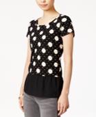 Maison Jules Daisy-print Peplum Top