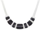 Nine West Silver-tone Black Stone Collar Necklace