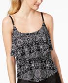 24th & Ocean Spot On Printed Tiered Tankini Top Women's Swimsuit