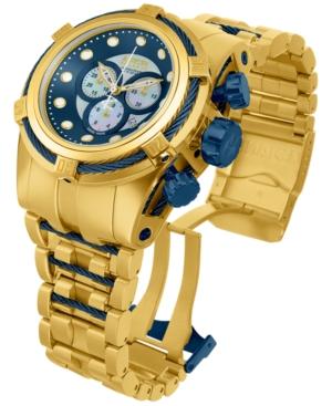 Invicta Men's Swiss Chronograph Bolt Zeus Gold-tone Stainless Steel Bracelet Watch 53mm 12742