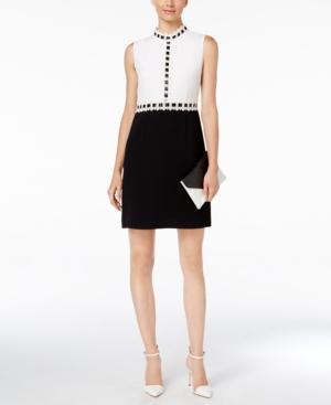 Cece High-neck Colorblocked Sheath Dress