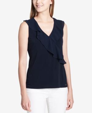 Calvin Klein Ruffled Surplice Top