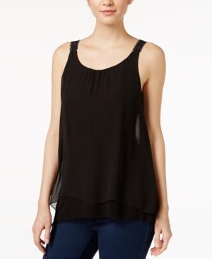 Kensie Sleeveless Crochet-trim Tank Top