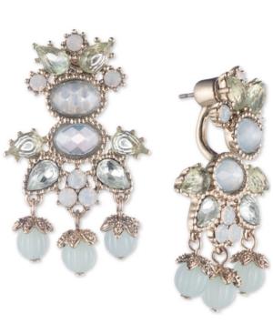 Marchesa Gold-tone Crystal & Bead Drop Earrings, Created For Macy's