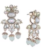 Marchesa Gold-tone Crystal & Bead Drop Earrings, Created For Macy's