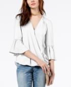 I.n.c. Surplice-neck Bell-sleeve Blouse, Created For Macy's