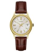 Caravelle New York By Bulova Women's Brown Leather Strap Watch 32mm