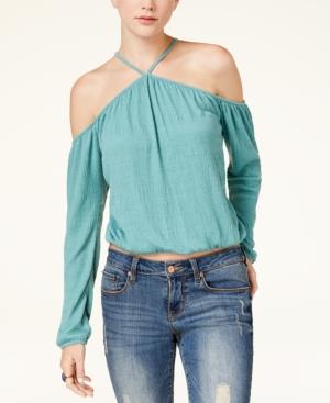 American Rag Juniors' Cold-shoulder Crop Top, Created For Macy's