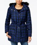 Tommy Hilfiger Hooded Printed Faux-fur-trim Parka, Only At Macy's