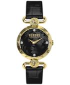 Versus By Versace Women's Sunny Ridge Black Leather Strap Watch 34mm Sol04 0015