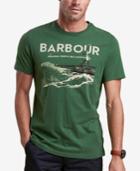 Barbour Men's Tetra Light Green Logo-print T-shirt