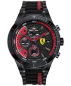 Ferrari Men's Chronograph Redrev Evo Black Silicone Strap Watch 46mm 830260