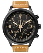 Timex Watch, Men's Intelligent Quartz Fly-back Chrono Tan Leather Strap 43mm T2n700ab