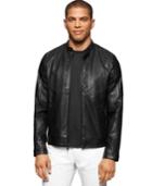 Calvin Klein Men's Perforated Faux-leather Jacket