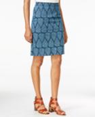 Maison Jules Printed Denim Pencil Skirt, Only At Macy's