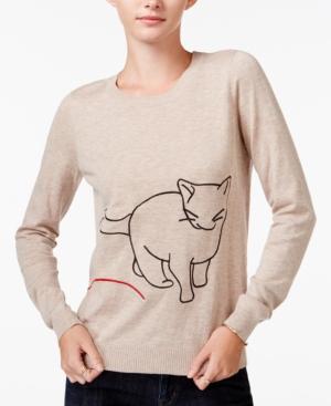 Maison Jules Cat Graphic Sweater, Only At Macy's
