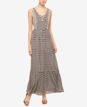 Sanctuary Audrey Printed Lace-up Maxi Dress