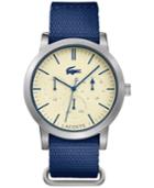 Lacoste Men's Metro Blue Nylon Nato Strap Watch 44mm 2010875