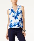 Inc International Concepts Floral-print Surplice Top, Only At Macy's