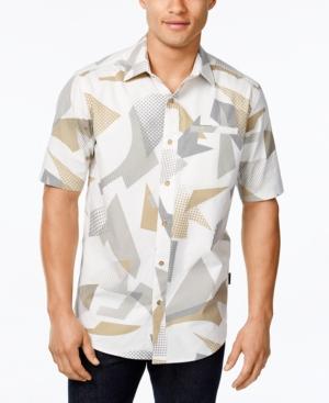 Sean John Men's White Washer Abstract-print Short-sleeve Shirt