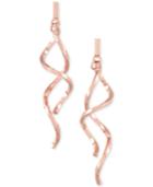 Twisty Bar Drop Earrings In 14k Rose Gold