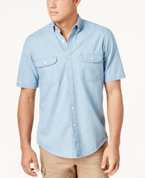 Club Room Men's Two-pocket Chambray Shirt, Created For Macy's