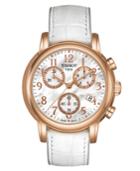 Tissot Watch, Women's Swiss Chronograph Dress Sport White Leather Strap T0502173611200