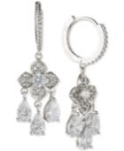Jenny Packham Crystal Hoop & Flower Drop Earrings