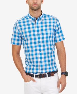 Nautica Men's Bright White Check Long-sleeve Shirt