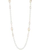 Carolee Gold-tone Crystal & Freshwater Pearl (4-10mm) 36 Station Necklace