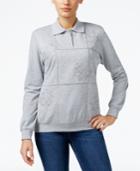 Alfred Dunner Patchwork Embroidered Sweater, Only At Macy's