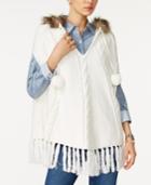 Tommy Hilfiger Ingrid Faux-fur-trim Hooded Poncho, Only At Macy's
