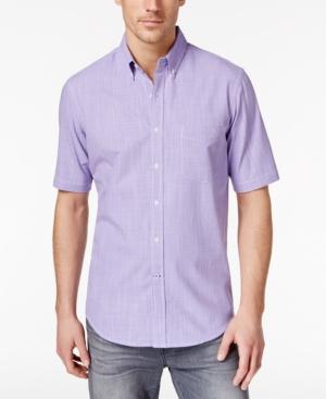 Club Room Men's Big And Tall Micro-check Short-sleeve Shirt, Only At Macy's