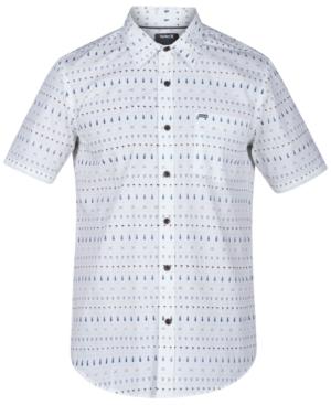 Hurley Men's Print Shop Stripe Graphic-print Cotton Shirt