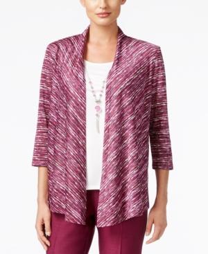 Alfred Dunner Petite Veneto Valley Layered-look Necklace Top