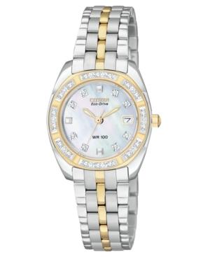 Citizen Watch, Women's Eco-drive Two-tone Stainless Steel Bracelet 27mm Ew1594-55d