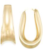 Signature Gold Wide-set Hoop Earrings In 14k Gold Over Resin