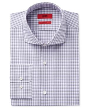 Hugo Men's Slim-fit Purple Check Dress Shirt
