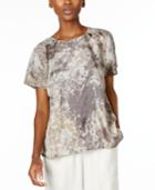 Eileen Fisher Silk Printed Top