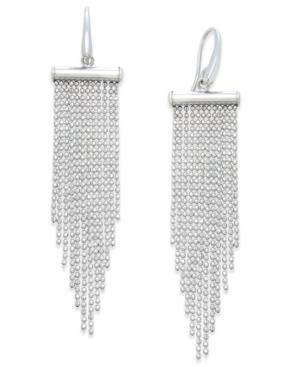 Multi-strand Beaded Chandelier Earrings In Sterling Silver