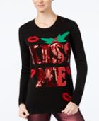 Planet Gold Juniors' Kiss Me Holiday Sweater