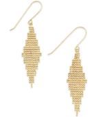Diamond-shaped Chain Drop Earrings In 10k Gold