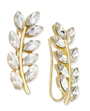 Inc International Concepts Gold-tone Crystal Leaf Crawler Earrings, Only At Macy's