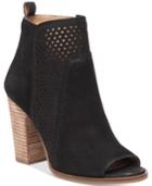 Lucky Brand Women's Lakmeh Peep-toe Perforated Booties Women's Shoes