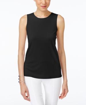 Alfani Petite High-neck Ribbed Tank Top, Only At Macy's